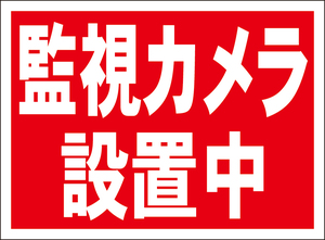 お手軽看板「監視カメラ設置中：屋外可