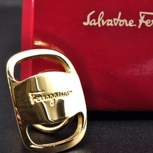 Salvatore Ferragamo サルバトーレフェラガモ スカーフリング ヴァラ ゴールド 金 20.0g 箱付き 正規品 9018