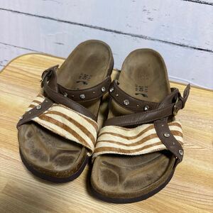 ヴィンテージ　ビルケンシュトック Betula BIRKENSTOCKS レディース レザー ゼブラ ストラップサンダル ミエルズディールズ 24cm 24.0