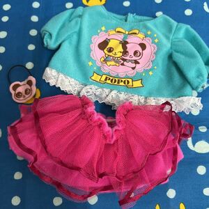 ぽぽちゃんパンダわんこスカートセット洋服着せ替え新品未使用非売品ノベルティレア