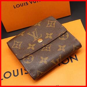 【訳あり】正規品 ヴィトン Louis Vuitton 財布 Bifold wallet モノグラム Monogram カルトクレディ M61652 箱 袋 Shopper Authentic