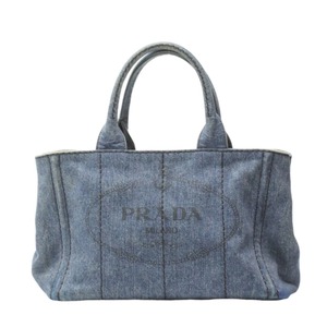 プラダ トートバッグ カナパトート コットンキャンバス トートバッグ PRADA ブルー レディース 中古