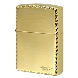 Zippo ジッポライター ジッポ ロゴ クロスリューター彫刻 ENGRAVE Cross Cut ZIPPO LOGO 金メッキサテーナ 2GS-ZRT