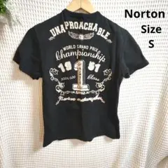 【入手困難デザイン☆Norton】黒　スナップボタン　カットソー　サイズS