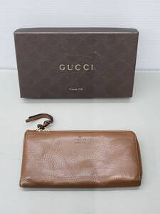 172-KP645-60s GUCCI グッチ L字ファスナー 長財布 本革 レザー 箱付