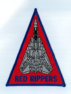 米海軍 VF-11 "RED RIPPERS" 航空機パッチ(三角形・F-14)