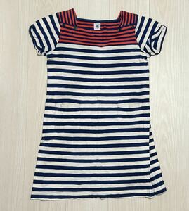 プチバトーPETIT BATEAU ワンピース ボーダー 10ans 10歳