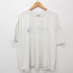 【30%OFF】XL/古着 ジャージーズ 半袖 ビンテージ Tシャツ メンズ 00s オールドネイビー 大きいサイズ クルーネック 白 ホワイト 24may 3OF