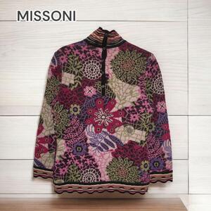 MISSONI ウールニット 花柄 タートルネック