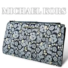 良品 MICHAEL KORS 花柄 レディース 長財布 6342