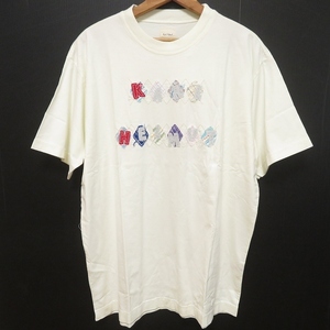 #snc カールヘルム KarlHelmut Tシャツ カットソー L オフホワイト ワッペン パッチワーク ロゴ メンズ [876703]