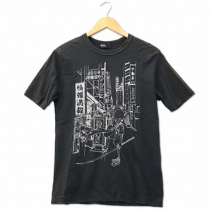 カラー kolor 歌舞伎町 プリント クルーネック 半袖 Tシャツ チャコールブラック 1 (S) メンズ