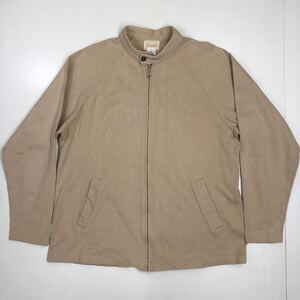 BEAMS ビームス　 スウェットジャケット　シングルライダース風　フルジップ　ベージュ　日本製　メンズ　Mサイズ　41-50a