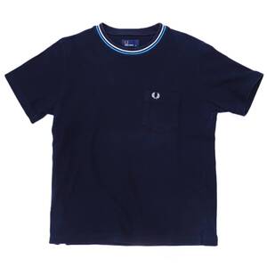 FRED PERRY◆フレッドペリー/Tシャツ/S/コットン/NVY