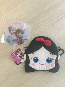 ★新品★【Disney】アナと雪の女王　期間限定カフェ　オリジナルミニうちわ　予約特典　白雪姫　ポシェット　未使用　未開封