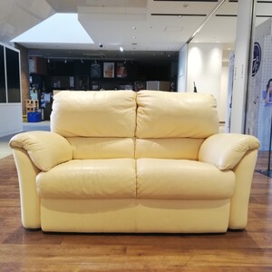 ◇イタリア製　NATUZZI ナツッジ　総革　レザーソファ　2シーター　2P　/　インテリア　家具　モダン　お洒落　ブランドインテリア　