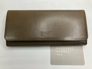 送料無料！！２つ折り長財布　牛革　茶系オリーブ　英国ＭＡＲＧＡＲＥＴ　ＨＯＷＥＬＬ　ｉｄｅａ★未使用格安！