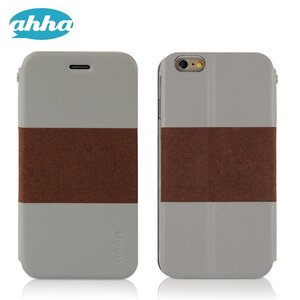 即決・送料込)【スリムな手帳型ケース】ahha iPhone6s/6 ROCHA Fashion Flip Case Grey (ストラップホール付き)