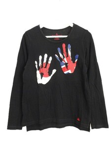ヴィヴィアンウエストウッドレッドレーベル Vivienne Westwood RED LABEL プリント カットソー オーブ 刺繍 2 黒 Tシャツ 長袖 トップス