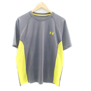 アンダーアーマー UNDER ARMOUR スポーツウエア Tシャツ カットソー クルーネック 半袖 プリント L グレー 黄色 イエロー /HO2 メンズ