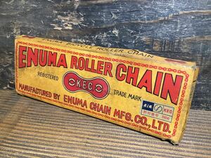 昭和レトロ 【 ENUMA ROLLER CHAIN 】 K.E.C 1/2×1/8×102 新品 経年保管品 検) 当時物 実用車 運搬車 仙台自転車 戦前戦後