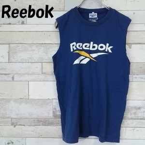 【人気】Reebok/リーボック ベクターロゴ プリント 刺繍 タンクトップ ブルー サイズ160 キッズ/8060