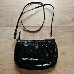 ☆ANGEL BAG GINZA☆ブラックエナメルショルダーバッグ☆美品☆