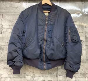 ALPHA INDUSTRIES アルファ B-15C フライトジャケット JACKET FLYING INTERMEDIATE MIL-J-6251 8415-633-9638 USA製 サイズ40 ネイビー