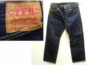 即決[W34]濃紺 THE FLAT HEAD 3005 ストレート 14.5oz ビンテージ復刻 デニム パンツ フラットヘッド■5274