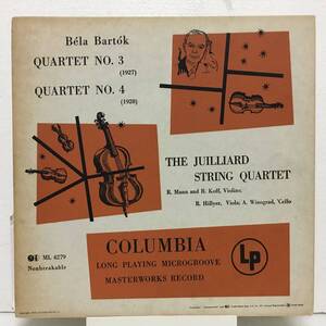  ◆THE JULLIARD STRING QUARTET / ストリングス カルテット ◆ COLUMBIA 米深溝 重量盤 フラット