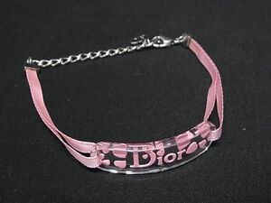 1円 ■美品■ ChristianDior クリスチャンディオール ハート ブレスレット アクセサリー レディース ピンク系×シルバー系 FA8042