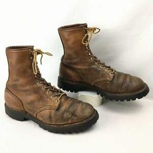 60s-70s?ビンテージ　初期 白四角犬タグ　REDWING　レッドウィング　ワークブーツ　サイズ9.5　27.5程度　茶　Vintage/boots 管No.WN55