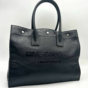 ●オールレザー●【極美品・現行モデル】SAINT LAURENT サンローラン トートバッグ rive gauche リヴ ゴーシュ 黒 A4 大容量 ショルダー