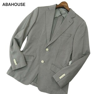 ABAHOUSE アバハウス 通年 背抜き 総柄★ 2B スリム アンコン テーラード ジャケット ブレザー Sz.46　メンズ グレー　A4T02485_3#O