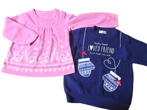 peda&mada トレーナー2点セット 裏起毛 フリーストップス 長袖トレーナー 110 ペダアンドマダ 女の子 子供服