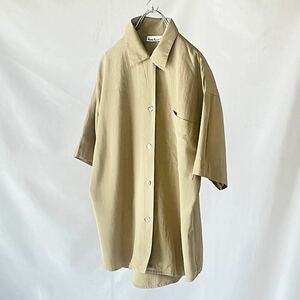 ANNE KLEIN silk シルク100%ベージュ 半袖シャツ vintage