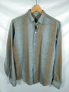 vintage 50s 60s シャドー　ストライプ　オンブレ　shirt　シャツ　古着 ボタンダウンシャツ