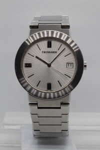 【TRUSSARDI】TR-2067 QUARTZ JAPAN MADE 5ATM STAINLEES STEEL 中古品時計 電池交換済み 24.8.13