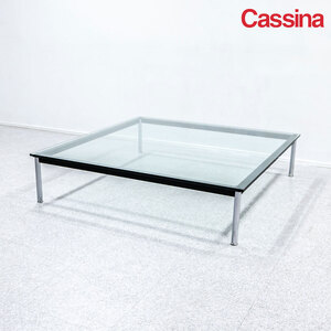 【展示品】Cassina カッシーナ 10 TABLE EN TUBE ターブル アン テューブ センター テーブル ガラス天板 LC10 定価60万【配送要確認】