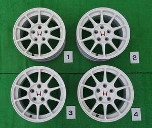 DC2、DB8　インテグラタイプR　98spec　純正　ホイール 4本　チャンピオンシップホワイト 16×7J＋50 PCD114.3・5H EK9,ZF12,DC5,EP3　流用