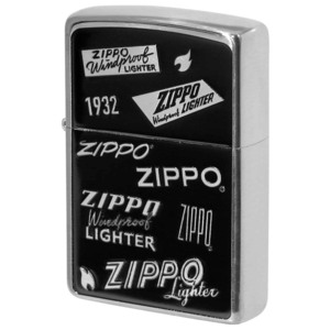 Zippo ジッポライター 歴代 ジッポー ロゴ 両面加工 銀メッキいぶし ZIPPO LOGO 2SIBK-ZLOGO メール便可