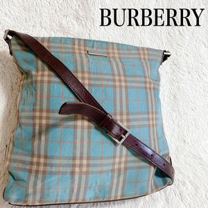 希少カラー BURBERRY バーバリー サコッシュ ショルダーバッグ レザー 