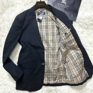 絶版希少XL.LL~L!BURBERRY BLACKLABELテーラードジャケットノバチェック柄ロゴ刻印釦ナポレオン総裏秋冬ブラレバーバリーブラックレーベル