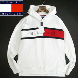 新品 未使用▼ トミーヒルフィガー　フラッグロゴ　スウェットパーカー フーディー　白 ホワイト　XLサイズ　TOMMY HILFIGER　トリコロール