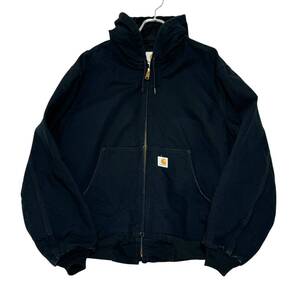 USA製 Carhartt カーハート J131-BLK Active Jacket アクティブジャケット ダックパーカー L 黒 メンズ 古着 24-1114