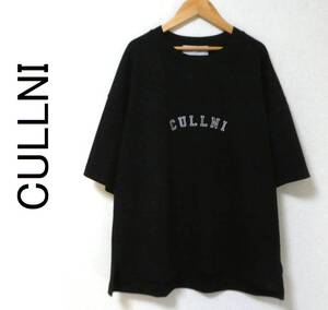 正規品 23AW CULLNI クルニ Logo Embroidery Tee ロゴ刺繍 半袖Tシャツ 1 黒 ブラック 23-AW-051