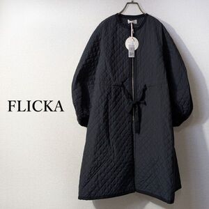 新品 FLICKA フリッカ キルティング ノーカラー 中綿 ダウン コート