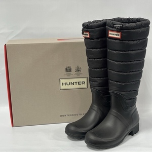 HUNTER/ハンター/W ORG TALL QUILTED LEG/ウィメンズ オリジナルトールキルテッド/ナイロン×ラバー ロングブーツ/UK4/ブラック/WFT1093RNY