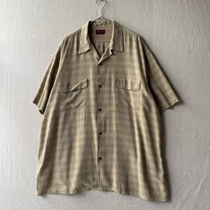 80s 90s dezert オープンカラー シャツ / レーヨン キュプラ リネン ボックス ビンテージ 田中オム COMME des GARCONS T4-06206-1376