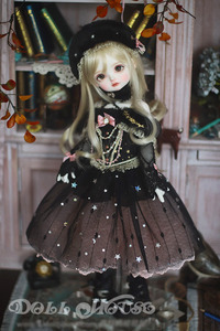 BJD用 球体関節衣装 6点セット MSD/MDD/DSDサイズ 双子 黒色 高品質 洋服doll ドール用 人形用 同梱可能 LYLー002